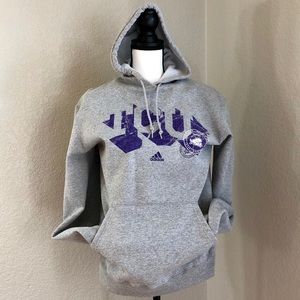 Adidas Heather Ash Gray TCU Hoodie